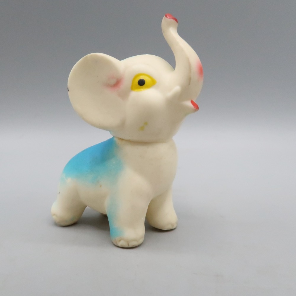 Vintage Elephant Rubber Squeaky Baby Toy 50s 60s Mid Century Modern